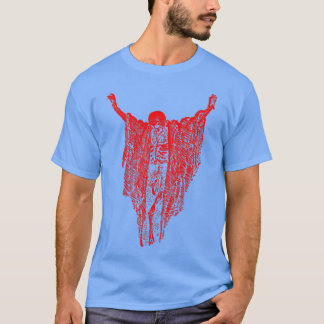 Torr Bones Shirt - Pastel Goth Red Creepy Skeleton T