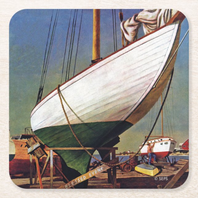 Torr Dock av John Atherton Underlägg Papper Kvadrat (Framsidan)