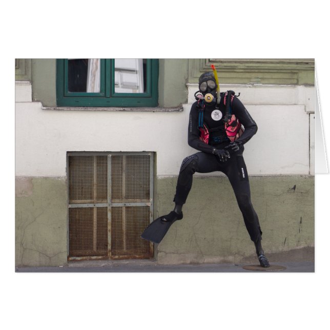 Torr dykdykare hälsningskort (Framsidan Horizontal)