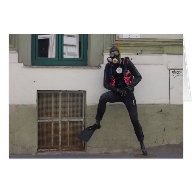 Torr dykdykare hälsningskort (Framsidan Horizontal)