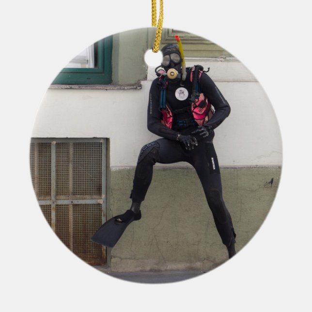 Torr dykdykare julgransprydnad keramik (Framsidan)