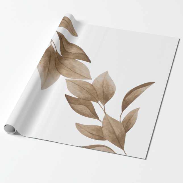 Torr estetisk löv  presentpapper (Utrullad)