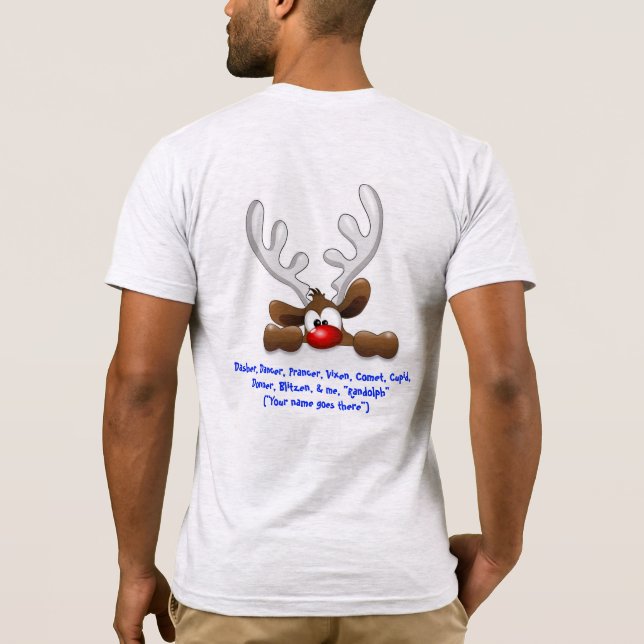 TORR KÄNSLA AV HUMOR FUNNY REINDEER GRÅTT T-SHIRT (Baksida)