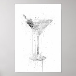 Torr Martini Cocktail Väggkonsttryck (Grå Upplaga) Poster