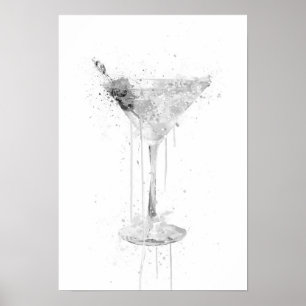 Torr Martini Cocktail Väggkonsttryck (Grå Upplaga) Poster