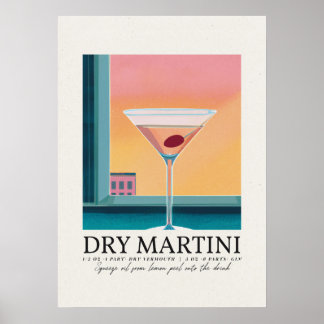 Torr Martini Rosa Sunset Retro Art Poster