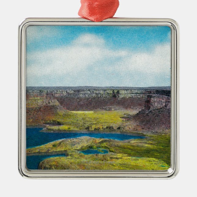 Torr nedgångdelstatspark, storslagen Coulee Julgransprydnad Metall (Framsidan)