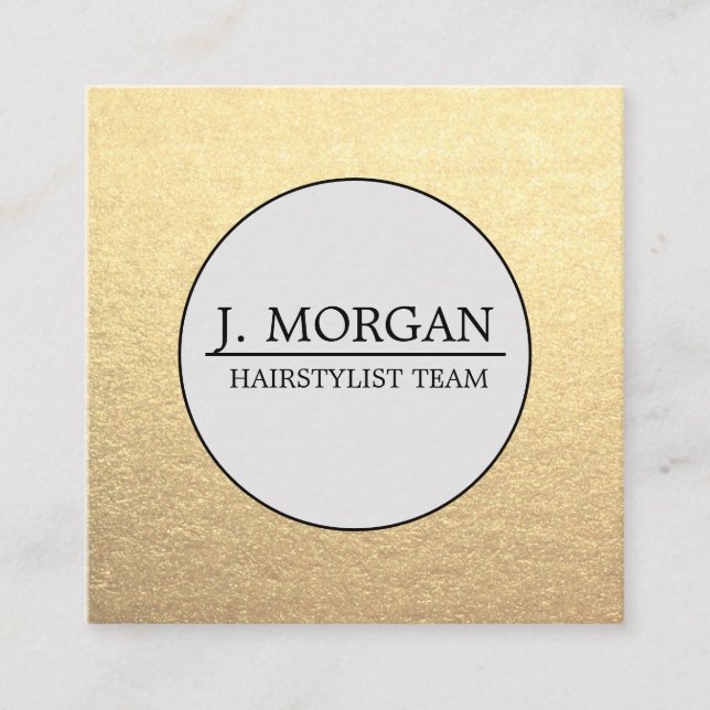 Torra hårfrisör, modern svart guld fyrkantigt visitkort (Framsida)