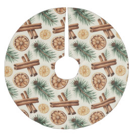 Torrade apelsiner kanelpinnar granar julgransmatta borstad polyester