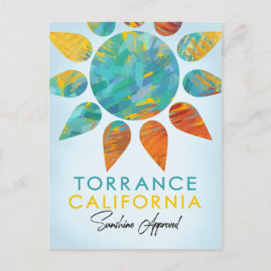 Torrance California Sunshine Travel Vykort