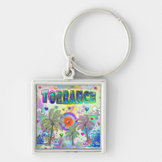 Torrance Deep Dream Keychain Fyrkantig Silverfärgad Nyckelring (Framsidan)