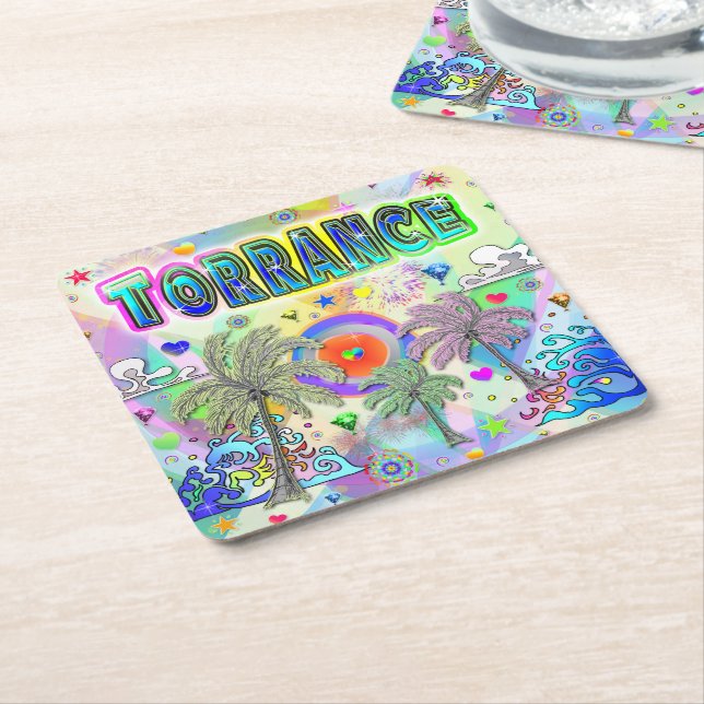 Torrance Deep Dream Underlägg Papper Kvadrat (Vinklad)