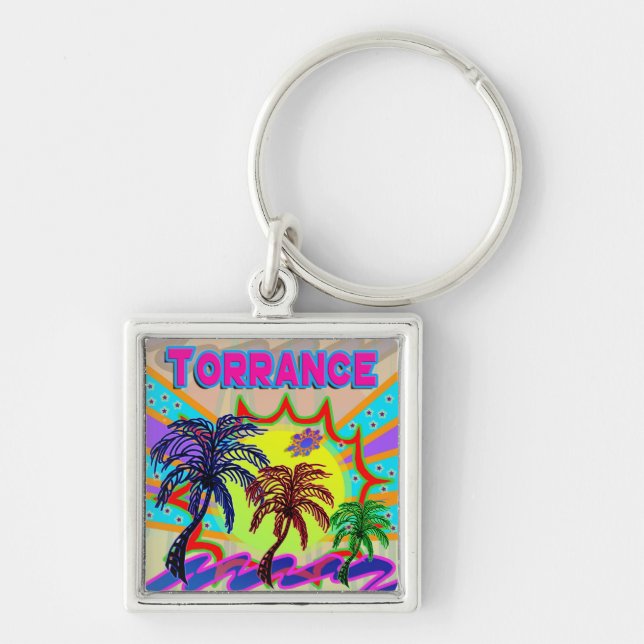 Torrance Einternal Keychain Fyrkantig Silverfärgad Nyckelring (Framsidan)