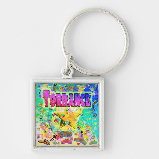 Torrance Epoch Timour Keychain Fyrkantig Silverfärgad Nyckelring (Framsidan)
