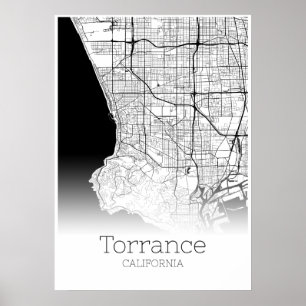 Torrance Karta - Kalifornien - City Karta Poster