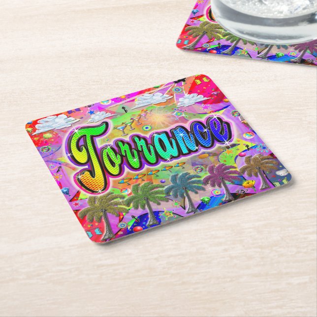 Torrance Vista Express Coaster Underlägg Papper Kvadrat (Vinklad)