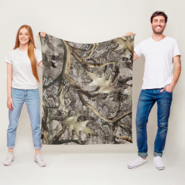 Torrbladskamouflage för jägare fleecefilt