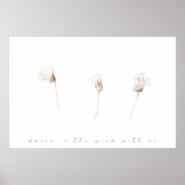Torrdandelioner bläck teckning poster
