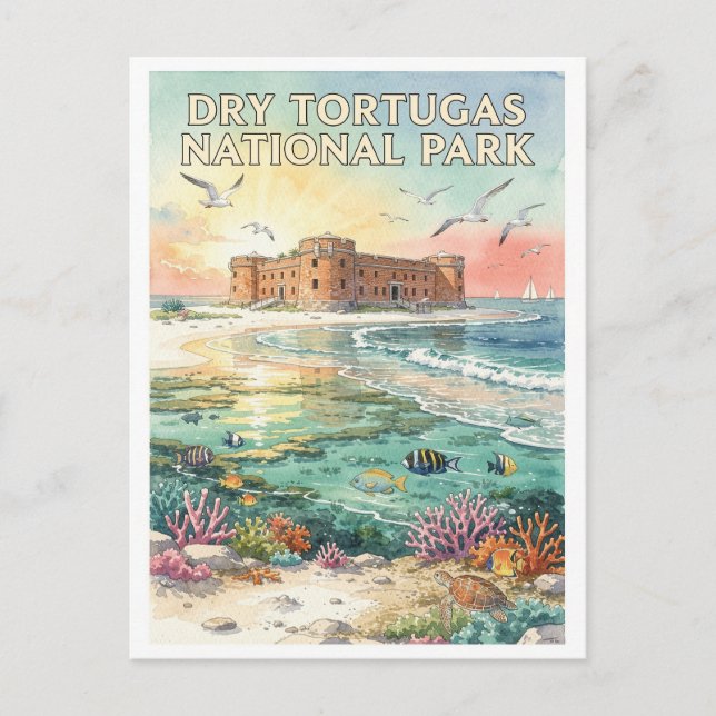 Torrdöda nationalpark Fort Jefferson Vykort (Framsida)