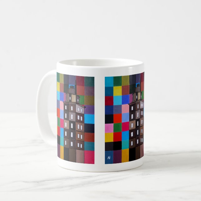 Torre de Hércules Abstract Painting by Alfred Fox Kaffemugg (Framsida vänster)