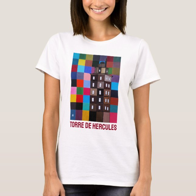 Torre de Hércules Abstract Painting by Alfred Fox T Shirt (Framsida)