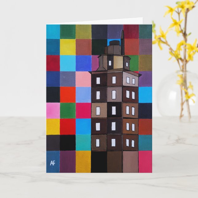 Torre de Hércules Abstrakt målning av Alfred Fox Kort (Gul blomma)