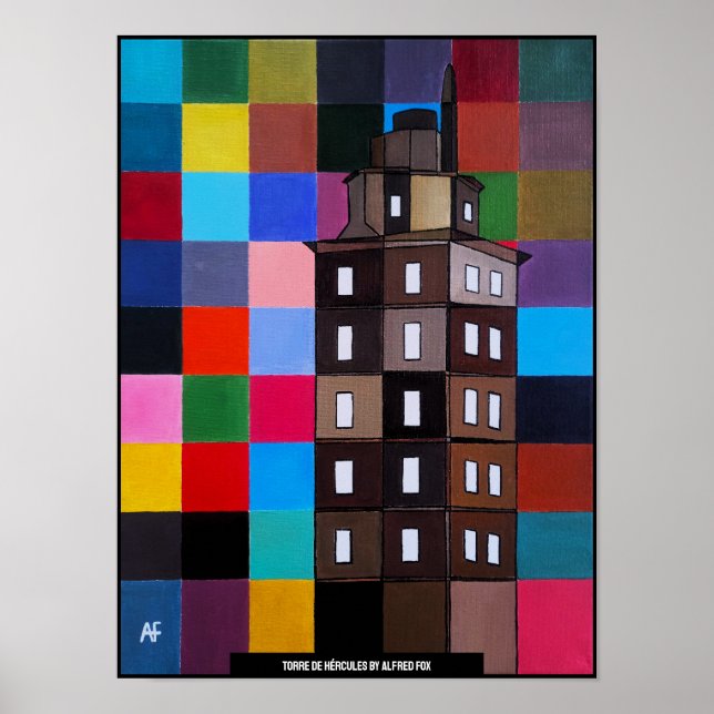 Torre de Hércules Abstrakt målning av Alfred Fox Poster (Framsidan)
