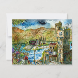 Torre del Lago Acuarela  Vykort