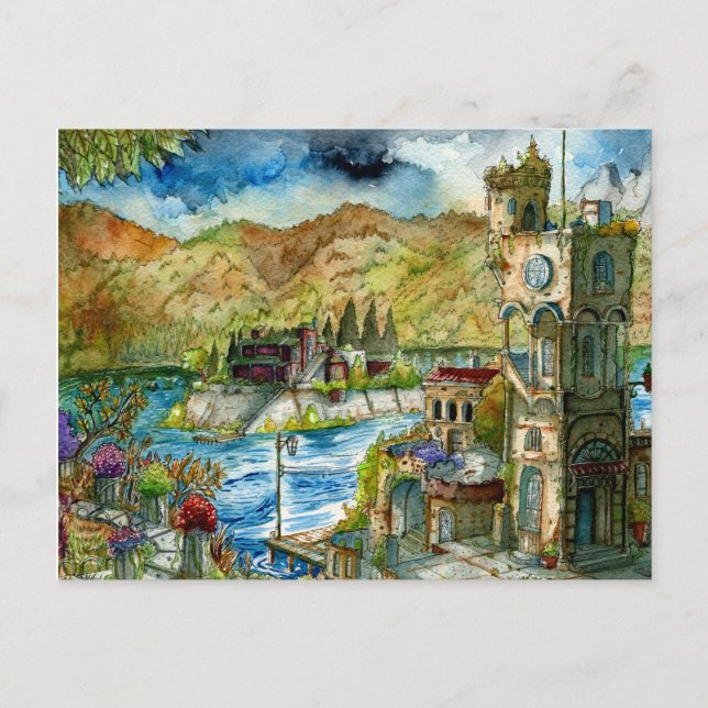 Torre del Lago Acuarela  Vykort (Framsida)