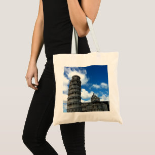 Torre di Pisa Tuscany med vackra Blå himmel Tygkasse