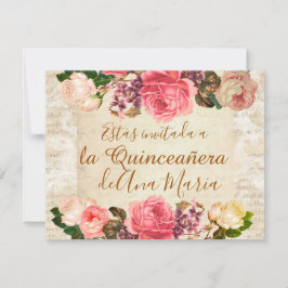 Torre Eiffel elegante, beklaglig de la Quinceanera Inbjudningar