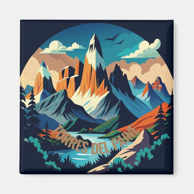 Torres del Paine nationalpark Chile Magnet (Framsidan)