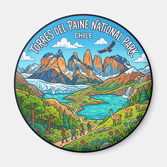 Torres del Paine nationalpark Chile Magnet (Framsidan)