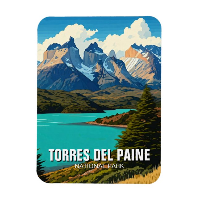 Torres Del Paine nationalpark Chile Magnet (Vertikal)