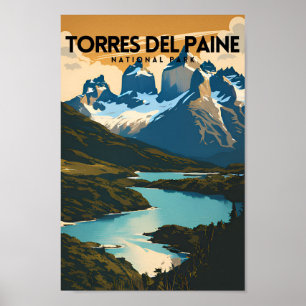 Torres del Paine nationalpark Traditional Travel Poster