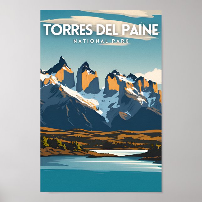Torres Del Paine nationalpark Travel Poster (Framsidan)