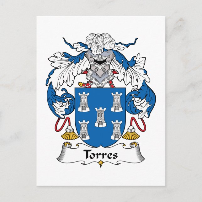Torres Family Crest Vykort (Framsida)