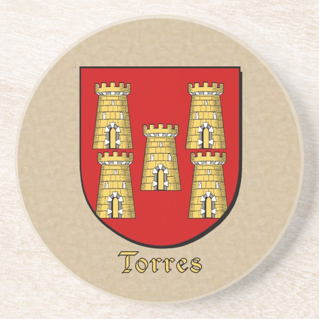 Torres Heraldic Shield Underlägg Sandsten (Framsidan)