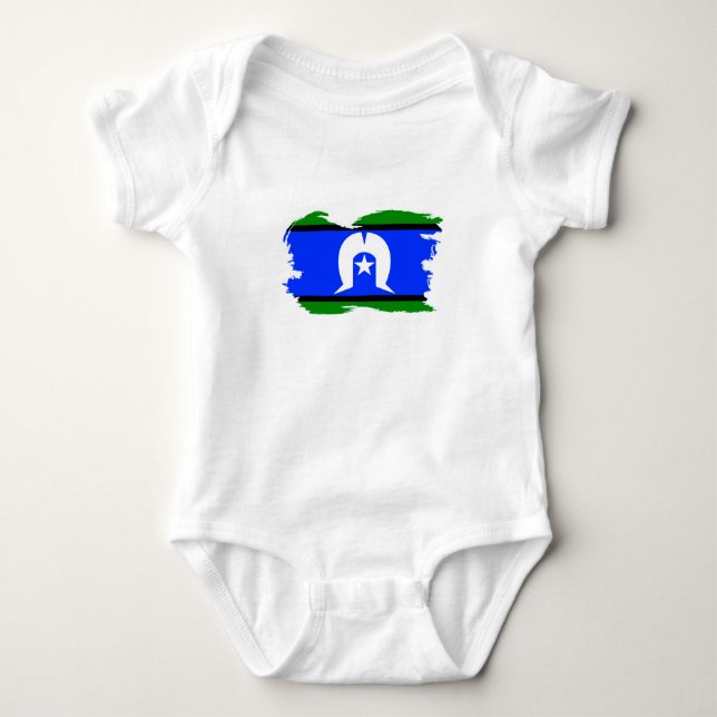 Torres Strait Islander Flagga Gräns Grunge T Shirt (Framsida)