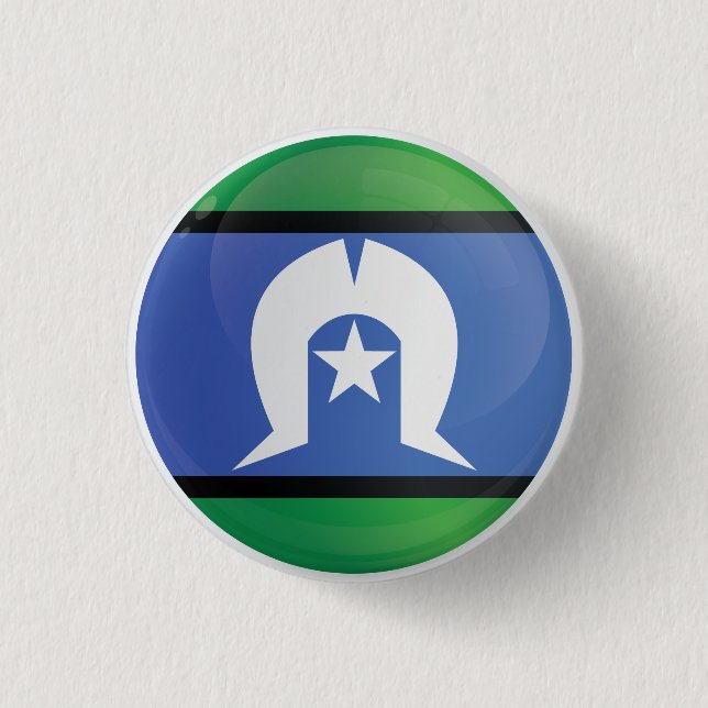Torres Strait Islands Round Icon Flagga Knapp (Framsida)