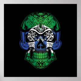 Torres Strait Islands Skull och Ro Flagga Poster