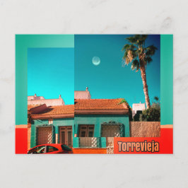Torrevieja, Alicante i Orange och Turqoise Vykort