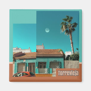 Torrevieja i orange och turkos magnet
