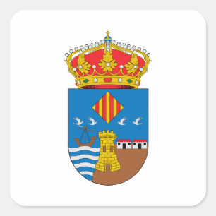 Torrevieja (Spanien) Jackat av Arm Fyrkantigt Klistermärke