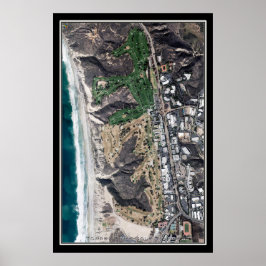 Torrey Gräs Golf Course California Satellite Karta Poster