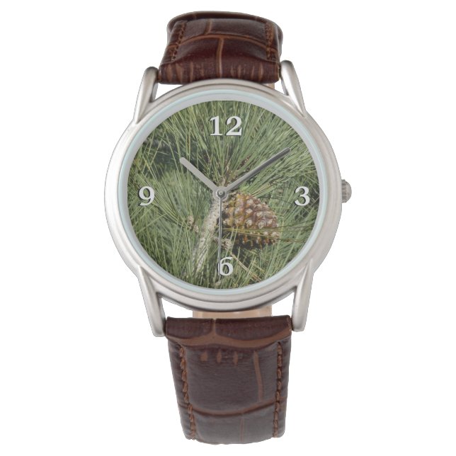 Torrey Pine närbild Kalifornien botanisk Armbandsur (Framsida)