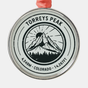 Torreys topp Colorado Hiking Skiing Travel Julgransprydnad Metall