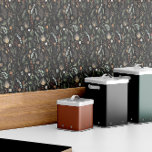 Torrfärgad botanisk blommigt svart, grönt modern kakelplatta<br><div class="desc">Trendiget för botanisk blommigt i vattenfärgen snyggt i modern,  minimal utformning av svarta,  terrakotta och sage grönt.</div>