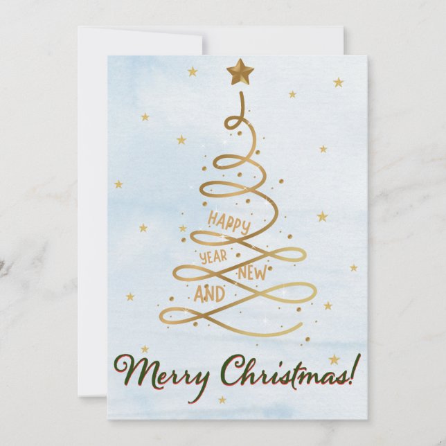 Torrfärgad botanisk elegant, julhelg julkort (Framsida)