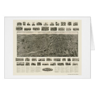 Torrington, CT Panorama-karta - 1909 Hälsningskort